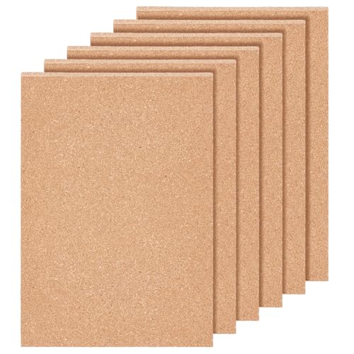 BENECREAT 6 Stück Korkplatte, 30x21cm Sandbraunes Korkbrett, Isolierte Korkuntersetzer Für Hot Pads In Der Küche, Untersetzer Und Ankündigungshintergründe, 6 mm Dick von BENECREAT