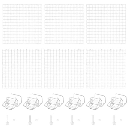 BENECREAT 6 Stück transparente Aquarium-Deckelhaube, 30 x 30 x 0,8 cm, quadratische Abdeckung für Aquarium, Kunststoffgitter, Isolationsplatte mit 6 Stück Aquarium-Kunststoff-Abdeckplatten-Clips von BENECREAT