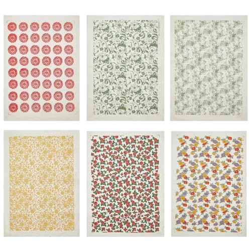 BENECREAT 6 Styles Blumenaufkleber, Keramik-Transferpapier, Bunter Keramik-Kunst-DIY-Aufkleber, Unterglasur-Blumenpapier Für Keramik-Emaille-Aufkleber, 38x53 cm von BENECREAT
