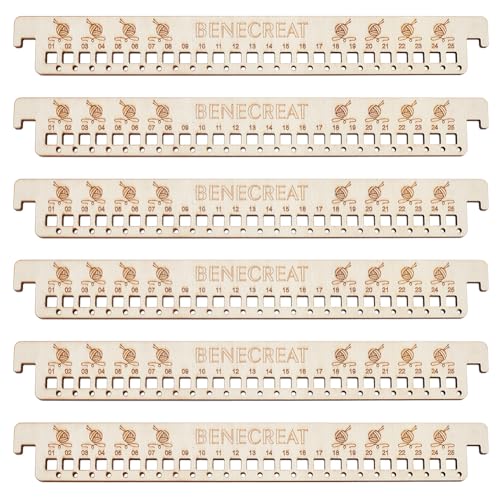 BENECREAT 6Pcs Holz Hängende Datei Zahnseide Veranstalter, 25 Löcher Stickgarn Veranstalter, Kreuzstich Zahnseide Halter für Needlework Handwerk DIY Nähen Lagerung, Loch: 3mm & 7.5x7.5mm von BENECREAT