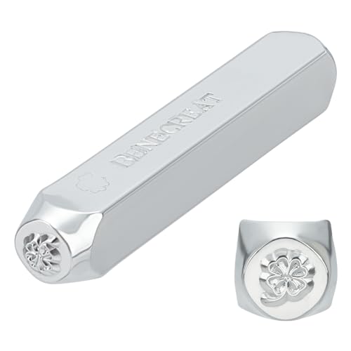 BENECREAT 6mm 1/4 "Vierblättriges Kleeblatt Metalldesign Stempel Stanzwerkzeug - Galvanisiertes Hartstahlwerkzeug zum Stanzen von Stanzmetall, Schmuck, Leder, Holz von BENECREAT