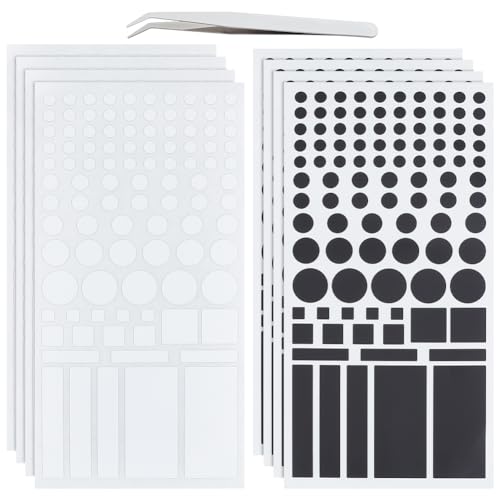 BENECREAT 8 Blatt LED Lichtblockierungsaufkleber Schwarz Weiß Aufkleber Zum Dimmen Des Lichts 100% Dimmen von LED Cover Aufklebern Für Uhren Router Controller (Mit Pinzette) von BENECREAT