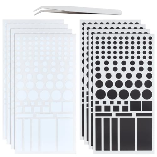 BENECREAT 8 Blatt LED Lichtblockierungsaufkleber Schwarz Weiß Aufkleber Zum Dimmen Des Lichts 50% Dimmen von LED Cover Aufklebern Für Uhren Router Controller (Mit Pinzette) von BENECREAT