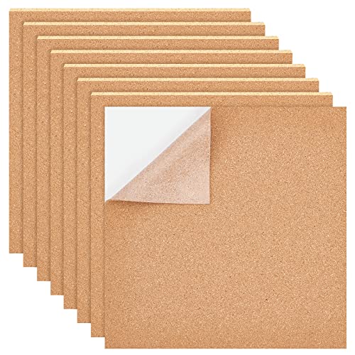 BENECREAT 8 Packung Selbstklebende Korkplatten (2 mm Dick) Korkfliesen Korkmatte 30x30cm Mit Selbstklebender Rückseite Für Untersetzer, Wandschmuck, Party- Und DIY-Kunsthandwerk von BENECREAT