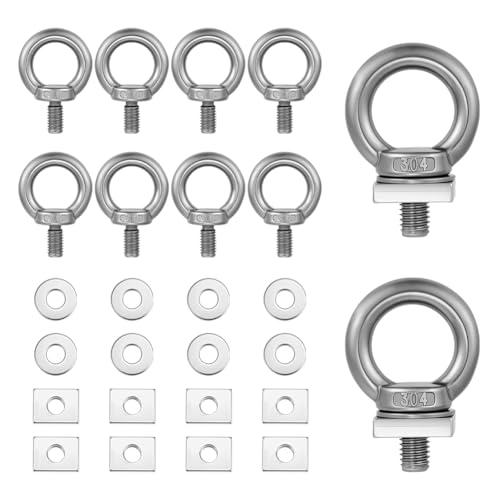 BENECREAT 8 Satz T Schienen Befestigungsanker 304 Hochleistungs Ringbolzen Aus Edelstahl M8 für Dachgepäckträger Zubehör Zum Halten von Bungee Seilhaken Silbern Silberfarbig BENECREAT 8 Satz T Schienen Befestigungsanker 304 Hochleistungs Ringbolzen Aus Edelstahl M8 für Dachgepäckträger Zubehör Zum Halten von Bungee Seilhaken Silbern Silberfarbig von BENECREAT