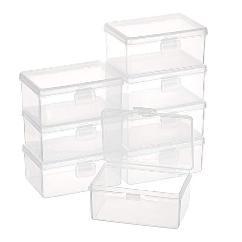 BENECREAT 8Pcs Clear Plastic Box Container Transparenter Rechteck-Aufbewahrungsorganisator Mit Deckeln Für Perlen, Kleine Gegenstände Und Andere Bastelprojekte, 5.8x8.35x3.65 cm von BENECREAT