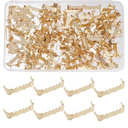 BENECREAT Bilderaufhänger ohne Nägel, 2,5 cm lang, Eisen, Bilderhaken für Gemälde, Fotorahmen, Kunstwerke, Heimdekoration (Gold), 200 Stück von BENECREAT