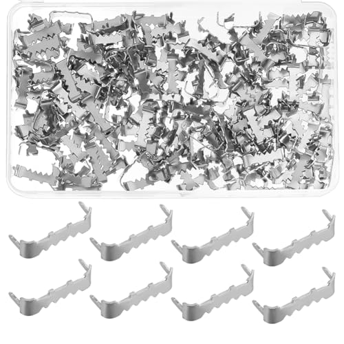 BENECREAT Bilderaufhänger ohne Nägel, 2,5 cm lang, Eisen-Bilderhaken für Gemälde, Fotorahmen, Kunstwerke, Heimdekoration (Platin), 200 Stück von BENECREAT