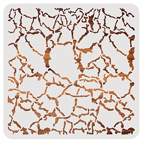 BENECREAT Crackle Zeichenschablonen, 30x30cm Unregelmäßige Riss-Textur-Malvorlagen Für Die Scrapbooking-Kartenherstellung, Wand Bodenkunst, Leinwand-Möbel von BENECREAT