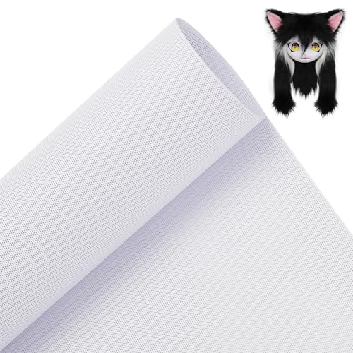 BENECREAT Custom Fursuit Eye Mesh, 100x30cm Weißes Sublimiertes PVC-Netz, 0.5mm Wasserdichtes Bedruckbares Netz Für Furries Cosplay, Kunstpuppen, Skulpturen, Requisiten, Pelzanzüge, Basteln von BENECREAT