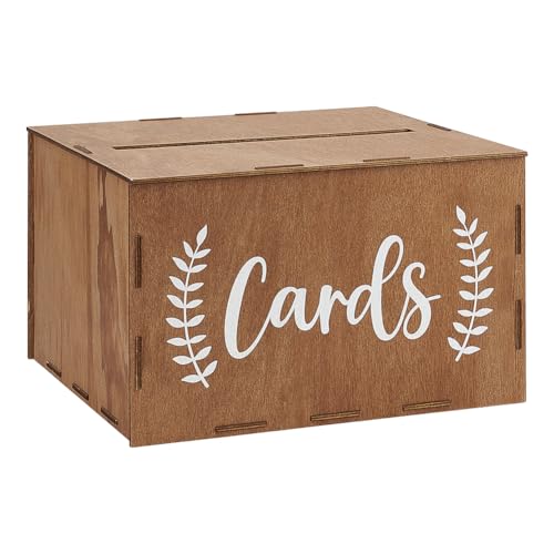 BENECREAT Hochzeitskartenbox Aus Holz 26.6x29.2x17.8cm Große Aufbewahrungsbox Aus Holz Für Karten Mit Schlitz Rustikale Geschenkkartenbox Für Hochzeit Empfang Abschlussfeier Geburtstagsparty von BENECREAT