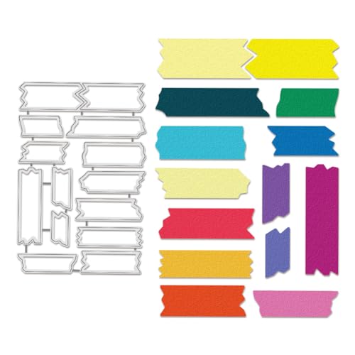 BENECREAT Stanzformen Für Unregelmäßige Banner, 14 Stück Tags Label Metallschablonen Dekorative Prägeschablonen Für Scrapbooking, Fotoalbum, Grußkartenherstellung, 0.8 mm Dick von BENECREAT