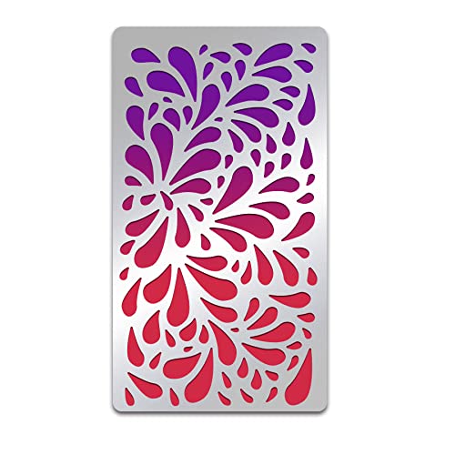 BENECREAT Tropfenschablonen, 17.5x10 cm/7x4 Zoll Teardrop Flower Drawing Template Metall-Edelstahl-Farbschablonen Für Holz, Bullet-Journaling, Schnitzen Und Scrapbooking von BENECREAT