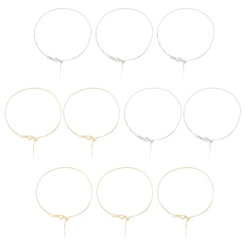 BENECREAT Verstellbare Schieberkette aus Messing, 24,1 cm, Gold/Platin, Verlängerungsketten für Damen, Schmuckherstellung, DIY-Zubehör, 10 Stück von BENECREAT