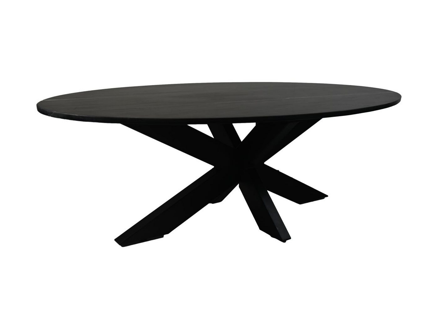 BENEDO MÖBEL Couchtisch Oval Marmor - 130x70x43 - Schwarz - Marmor/Metall von BENEDO MÖBEL