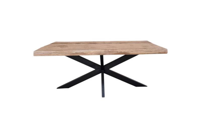 BENEDO MÖBEL Esstisch Baltimore Natur/Schwarz, Massives Mangoholz, Unikat mit Baumkante (Vielseitige Größen, Edle Optik), Unikat-Design, Robuste Konstruktion von BENEDO MÖBEL