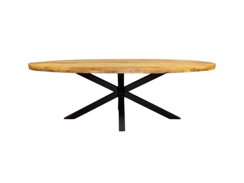 BENEDO MÖBEL Esstisch DORA Ovale Form aus Mangoholz Natur oder Schwarz inkl. Spider-Gestell, Esstisch aus hochwertigem Mangoholz, perfekt für stilvolle Esszimmer! von BENEDO MÖBEL