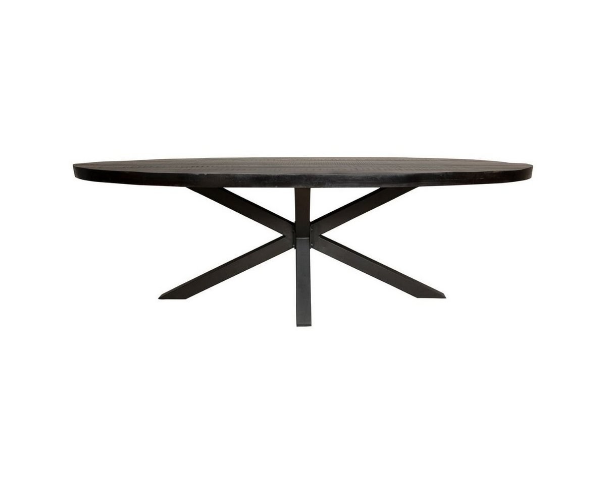 BENEDO MÖBEL Esstisch Delta Oval Schwarz – Mangoholz Tisch mit Metallgestell (Verschiedene Größen, Lackierte Platte), Schwarz Mango von BENEDO MÖBEL