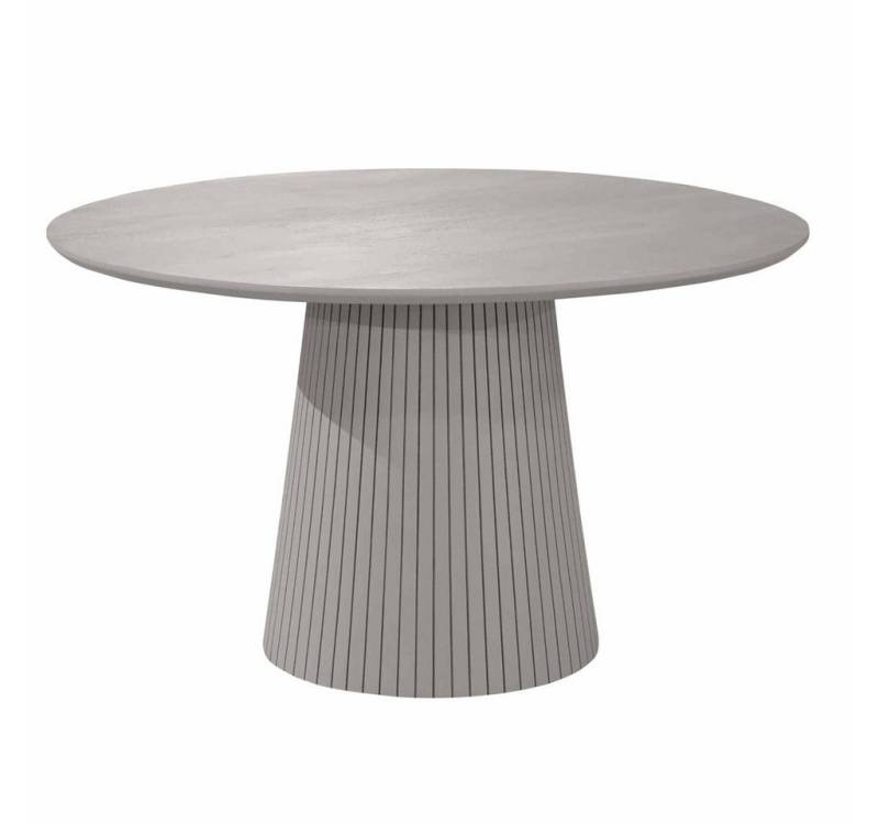 BENEDO MÖBEL Esstisch Sole Taupe–massives Mangoholz, vertikalem Lattenmuster, Rund 150x76 cm von BENEDO MÖBEL