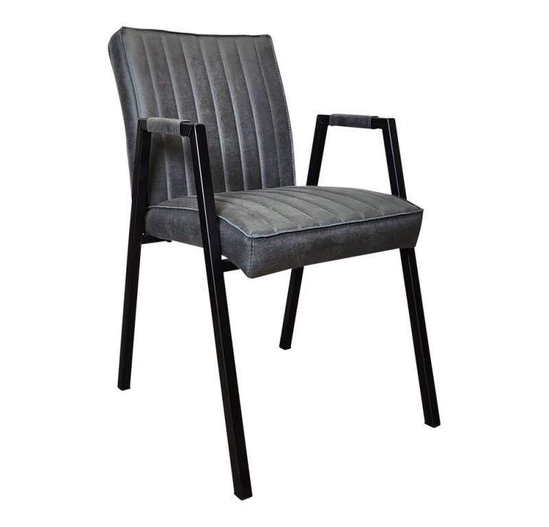 BENEDO MÖBEL Esszimmerstuhl Molly Anthrazit 52x65x88 cm, Stuhl aus Eco-Leder, Bein Schwarz von BENEDO MÖBEL