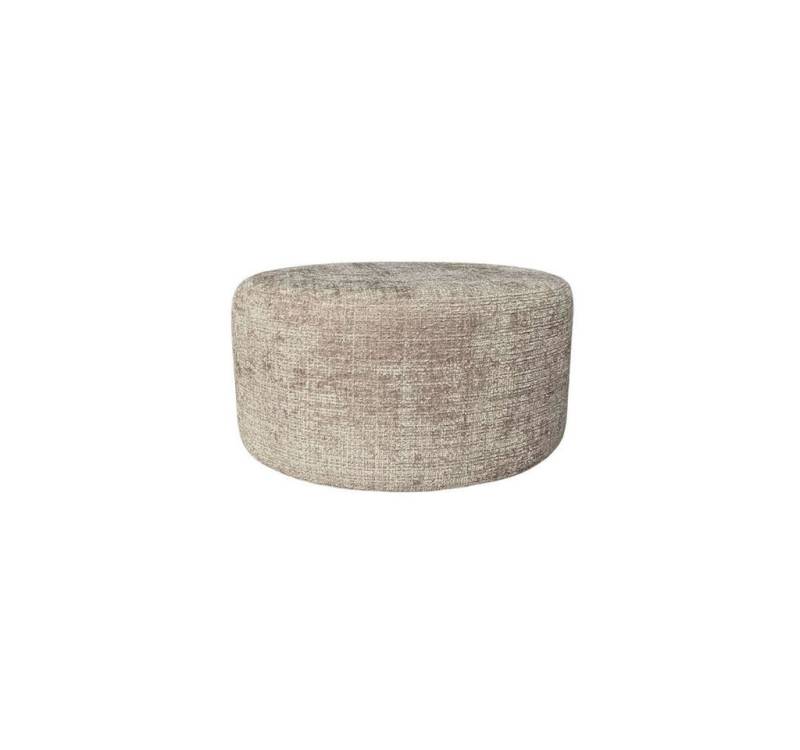 BENEDO MÖBEL Fußhocker Runder Hocker MeinLieblingsplatz Taupe – Pouf 60×32×60 cm (1 Hocker), Vielseitig nutzbar: Sitzhocker, Fußbank & Deko in edlem Chenille von BENEDO MÖBEL
