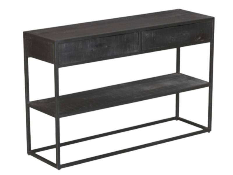 BENEDO MÖBEL Konsole Delta Kommode aus Mangoholz & Metall – Natur oder Schwarz, 120 cm, Stilvolles Design & praktische Funktionalität, Maße: 120x76x35 cm von BENEDO MÖBEL
