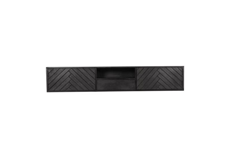 BENEDO MÖBEL Lowboard Schwebend Norhaven Black (Vollmassiv Mango, 1 TV-Schrank), Push to Open Funktion von BENEDO MÖBEL