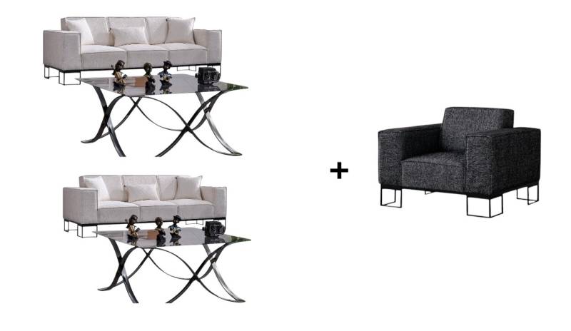 BENEDO MÖBEL Polstergarnitur Flog Sofa Handarbeit Massivholz Hochwertiger Stoff von BENEDO MÖBEL