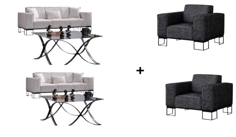 BENEDO MÖBEL Polstergarnitur Flog Sofa Handarbeit Massivholz Hochwertiger Stoff von BENEDO MÖBEL