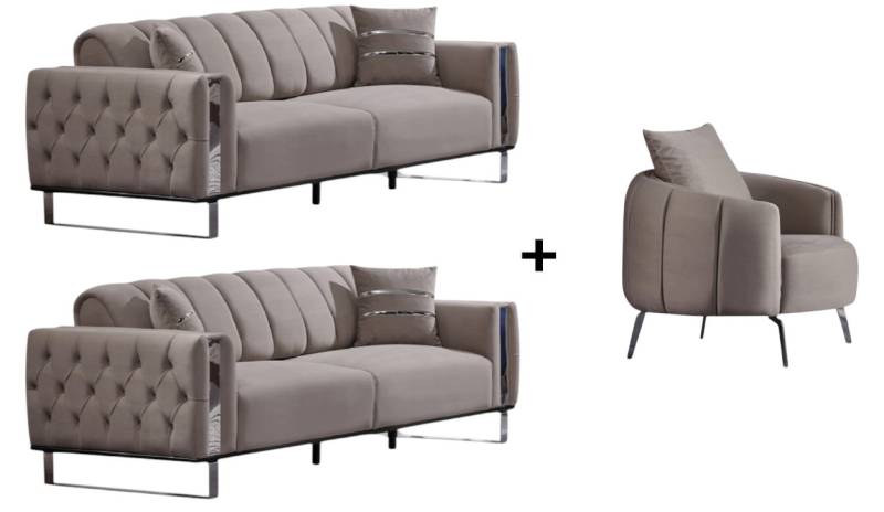 BENEDO MÖBEL Polstergarnitur Zena Sofa Handarbeit Massivholz Hochwertiger Stoff von BENEDO MÖBEL