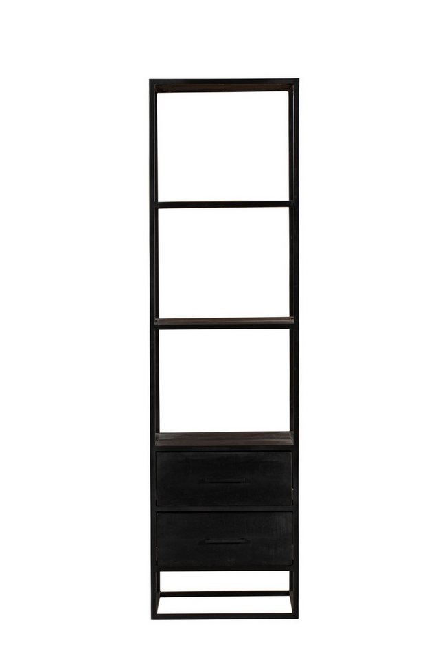 BENEDO MÖBEL Regal Delta – Bücherregal, Massives Mangoholz Natur/Schwarz 55×200 cm, Mangoholz für Langlebigkeit und natürliche Schönheit, 55x200x45cm von BENEDO MÖBEL