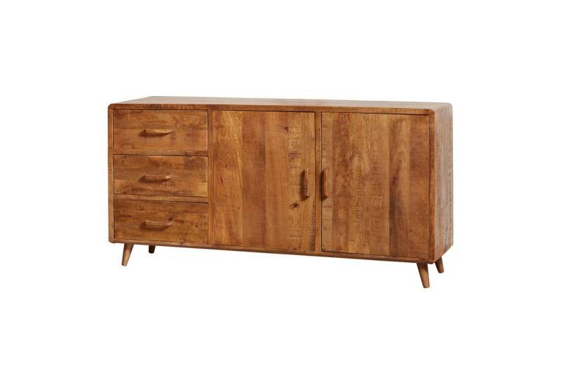 BENEDO MÖBEL Sideboard Raven Natur 180x45x90 cm, massive Mangoholz Stauraum Kommode von BENEDO MÖBEL