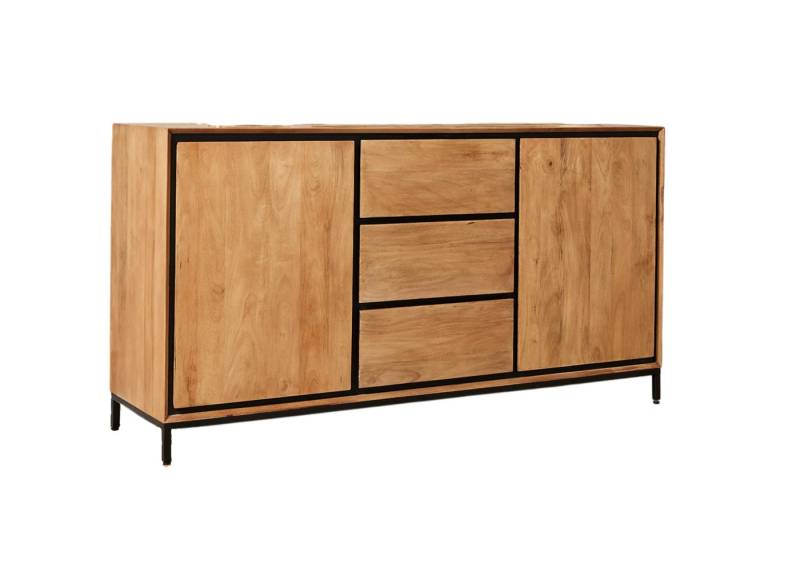 BENEDO MÖBEL Sideboard Rois, Mangoholz Massiv Kommode 2 Türen, 3 Schubladen, 160x45x85 cm von BENEDO MÖBEL