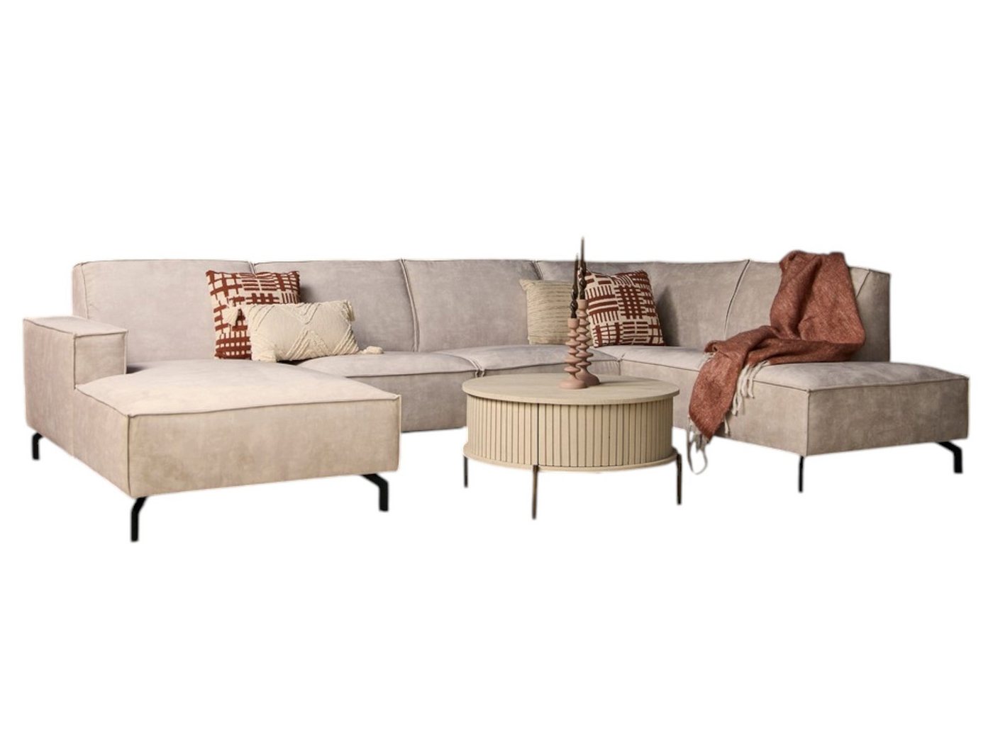 BENEDO MÖBEL Sofa Famous&Glamor – U-Couch in Samt Hellbeige von MeinLieblingsplatz, Made in Europe, mit Federkern, 345x82x210 cm BENEDO MÖBEL Sofa Famous&Glamor – U-Couch in Samt Hellbeige von MeinLieblingsplatz, Made in Europe, mit Federkern, 345x82x210 cm von BENEDO MÖBEL