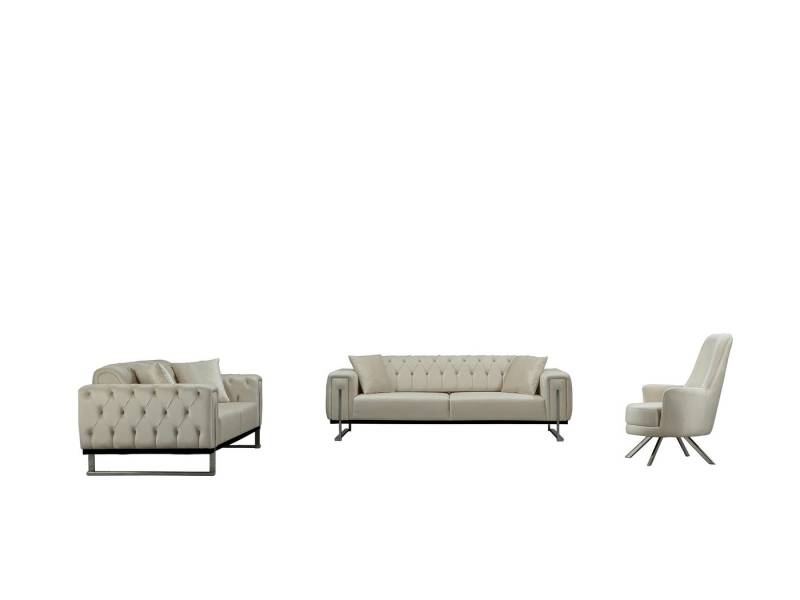 BENEDO MÖBEL Sofa Harmony mit Metall-Kufen in Chrom-farben, Spar-Set, 3-Sitzer mit Bettfunktion von BENEDO MÖBEL