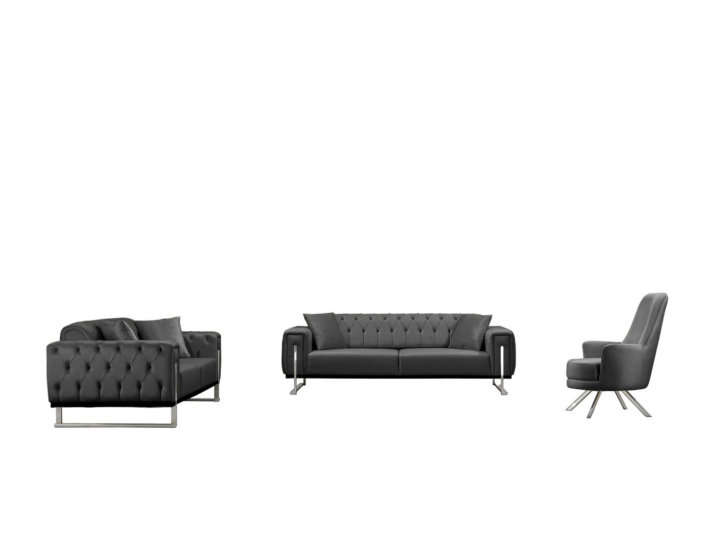BENEDO MÖBEL Sofa Harmony mit Metall-Kufen in Chrom-farben, Spar-Set, 3-Sitzer mit Bettfunktion BENEDO MÖBEL Sofa Harmony mit Metall-Kufen in Chrom-farben, Spar-Set, 3-Sitzer mit Bettfunktion von BENEDO MÖBEL
