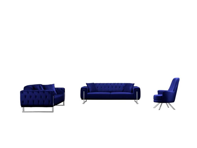 BENEDO MÖBEL Sofa Harmony mit Metall-Kufen in Chrom-farben, Spar-Set, 3-Sitzer mit Bettfunktion von BENEDO MÖBEL