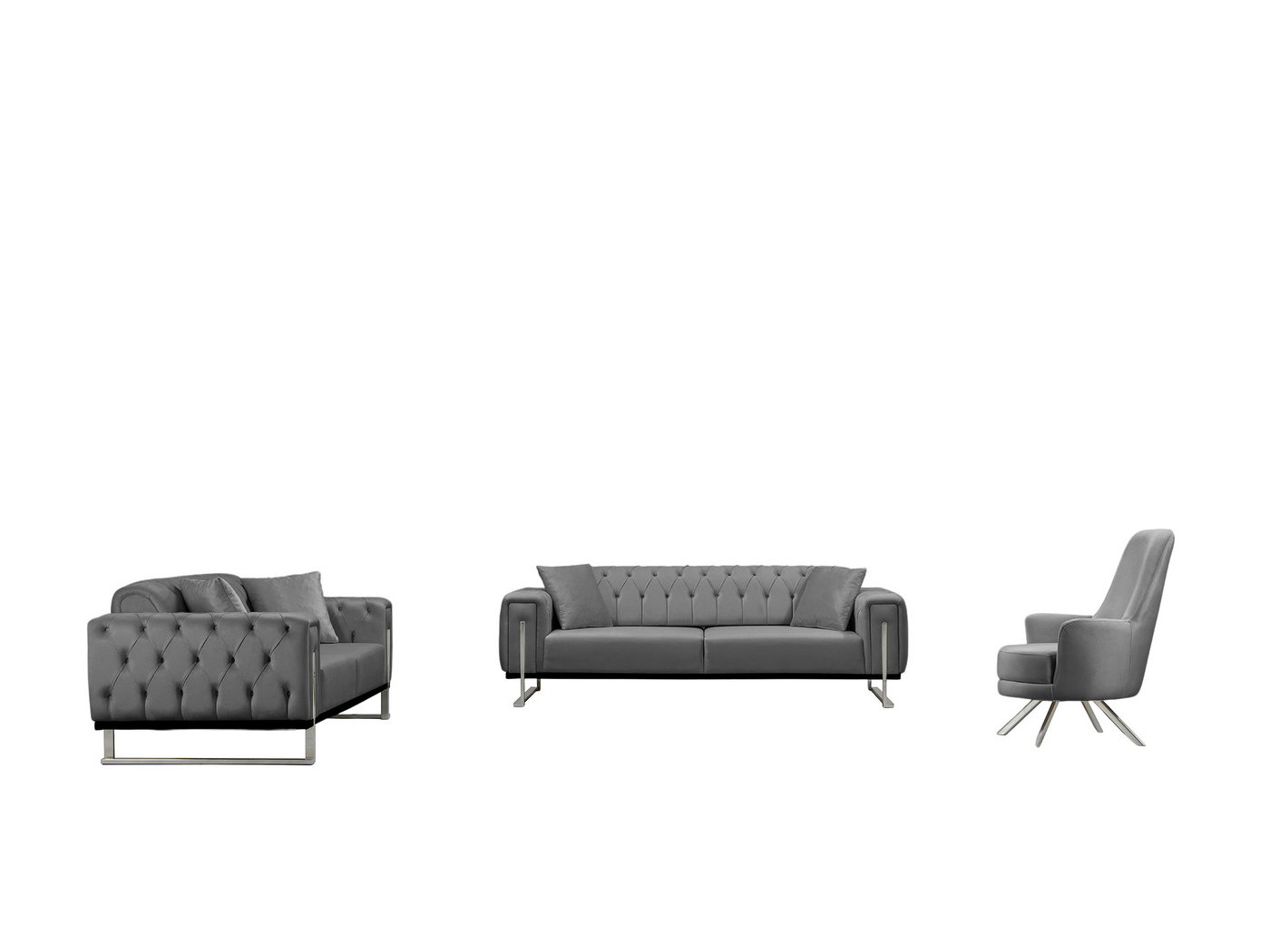 BENEDO MÖBEL Sofa Harmony mit Metall-Kufen in Chrom-farben, Spar-Set, 3-Sitzer mit Bettfunktion BENEDO MÖBEL Sofa Harmony mit Metall-Kufen in Chrom-farben, Spar-Set, 3-Sitzer mit Bettfunktion von BENEDO MÖBEL
