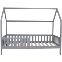 Oneiroi – Kinderhausbett mit Kopfteil und Holzumrandung – Absturzsicherung – graues Kiefernholz Oneiroi – Kinderhausbett mit Kopfteil und Holzumrandung – Absturzsicherung – graues Kiefernholz von BENEFFITO