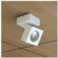 Mini Rubyc Tricolore 7 w weiße, quadratische, verstellbare LED-Wandleuchte von BENEITO FAURE