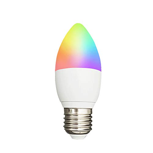 BENEXMART Benexamrt Tuya Zigbee 3.0 Smart Kerzenlampe E26 / E27 5W LED Glühbirne RGBW Dimmbare Lampe Smart Life Alexa Google Home Smartthings (1 Packung) von BENEXMART