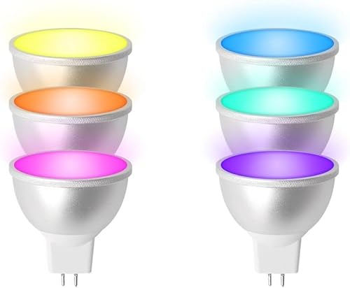 BENEXMART WiFi MR16 Tuya Smart Led Glühbirnen, 12V 5W RGBCW Dimmbare Spotlighting GU5.3 LED WiFi Glühbirne, Kompatibel mit Alexa Google Home Sprachsteuerung (6) von BENEXMART