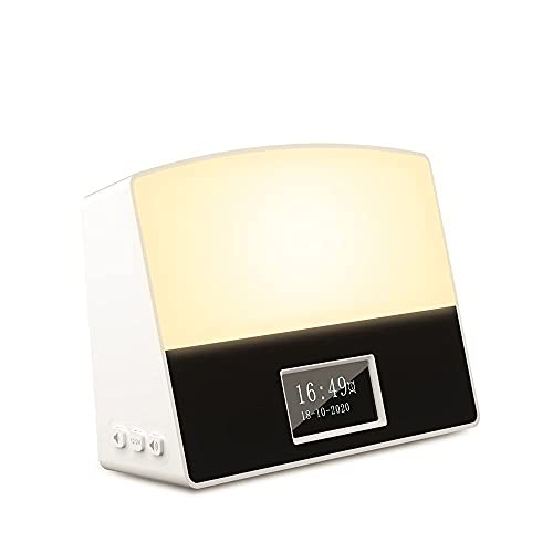 BENEXMART WiFi Smart Sunrise Wecker Tuya Wake-Up Light mit 6 Farben LED Digital Touch Clock Timing Snooze Sprachsteuerung (2010 series) von BENEXMART