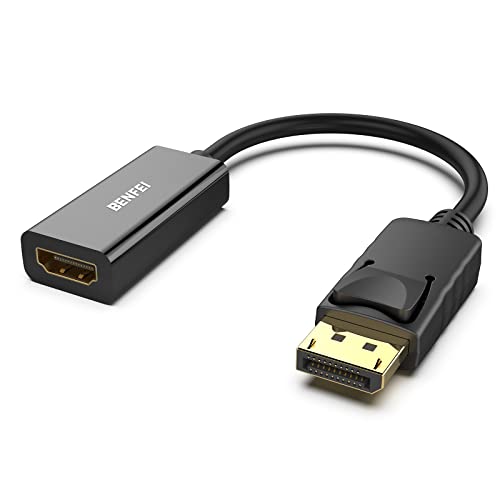BENFEI 4K DisplayPort auf HDMI Adapter, Unidirektional DisplayPort DP Computor zu HDMI Monitor Verbindungs Adapter Kompatibel für Laptop PC Monitor TV Projektor von BENFEI