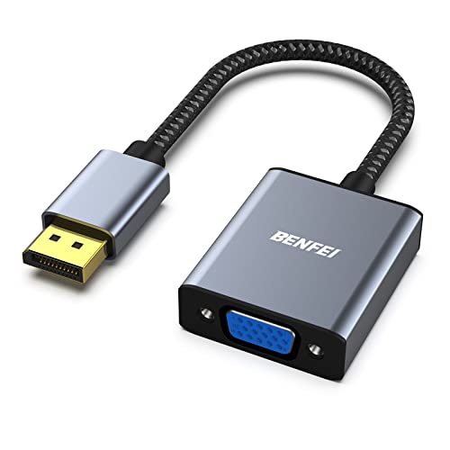 BENFEI DisplayPort auf VGA, Unidirektional DisplayPort DP Computor zu VGA Monitor Adapter 1080P (Stecker auf Buchse), kompatibel für Lenovo Dell HP ASUS [Nylon geflochten&Aluminum Alloy] von BENFEI