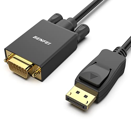 BENFEI DisplayPort auf VGA Kabel 1,8M, Unidirektional DP DisplayPort Computer to VGA Monitor 1080P Stecker zu Stecker Vergoldetes Kabel, kompatibel mit Lenovo Dell HP ASUS und anderen Marken von BENFEI