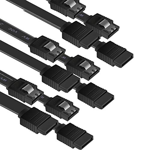 BENFEI SATA III Kabel, 6 Stück, 6Gbps, gerade, HDD- SDD-Datenkabel mit Arretierung, 45,7 cm für SATA HDD, SSD, CD-Treiber, CD-Writer von BENFEI