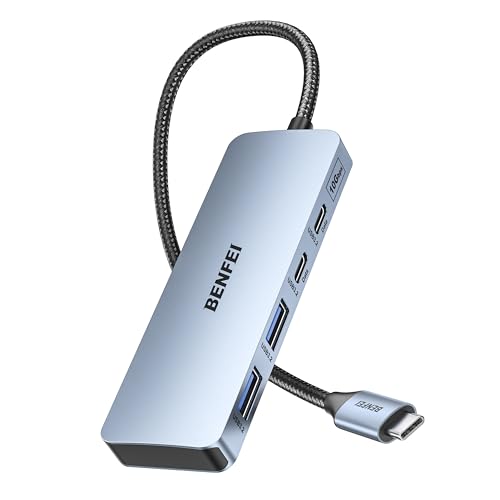 BENFEI USB C Hub 10Gbps, 4 Ports USB 3.2 Adapter mit 2 x USB C und 2 x USB A 3.2 Ports, kompatibel mit MacBook Pro/Air M2 M1 iPad Dell HP Samsung (Monitor Wird Nicht unterstützt) von BENFEI