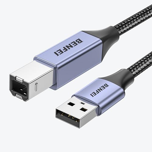 BENFEI USB Druckerkabel 2M, USB A auf USB B Kabel Scannerkabel für HP Canon Brother Dell Epson Lexmark Xerox, Grau BENFEI USB Druckerkabel 2M, USB A auf USB B Kabel Scannerkabel für HP Canon Brother Dell Epson Lexmark Xerox, Grau von BENFEI