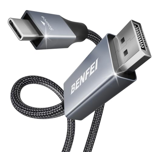 BENFEI USB C auf DisplayPort Kabel 3M (4K@144Hz/120Hz/60HZ, 2K@240Hz/144Hz), USB Typ C (Thunderbolt 4/3) zu DisplayPort Kabel für iPhone 15 Pro/Max MacBook Pro/Air 2023 iPad Pro iMac S23 XPS 17 von BENFEI